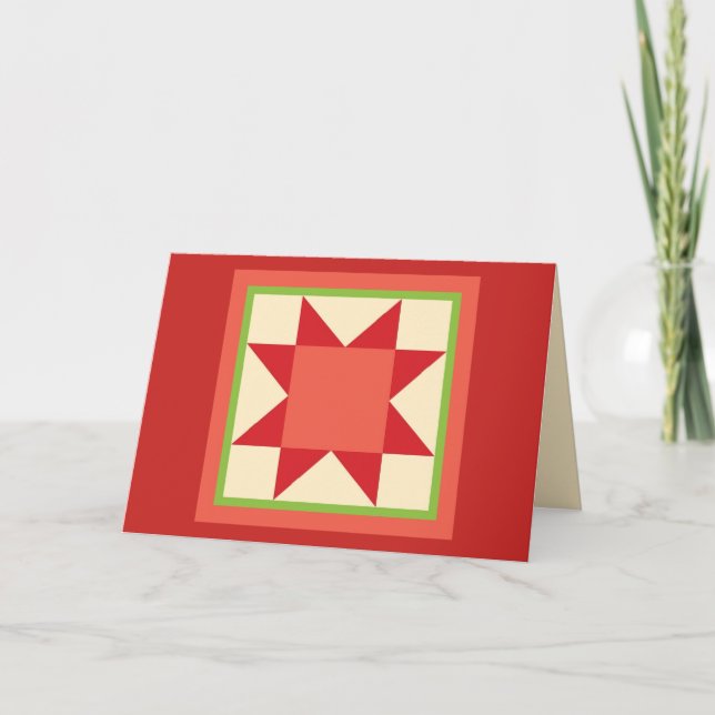 Carte Quilt Christmas - Sawtooth Star (Devant)