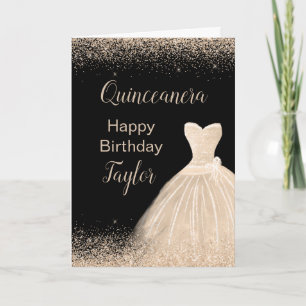 Carte Quinceanera Champagne Robe Blanche Parties scintil
