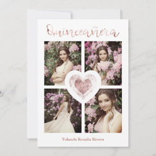 Carte Quinceañera Espagnol Tendance Or Rose 4 Photos