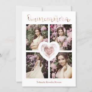Carte Quinceañera Español Tencia Oro Rosa 4 photos