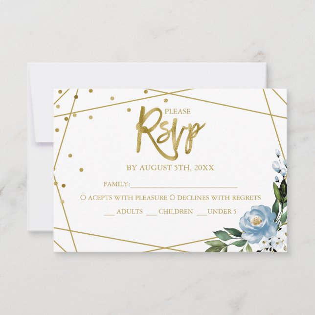 Carte Quinceanera Floral Geometric Response Card (Devant)