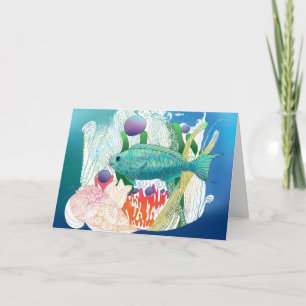 Carte Quinzaine Fish dit bonjour.