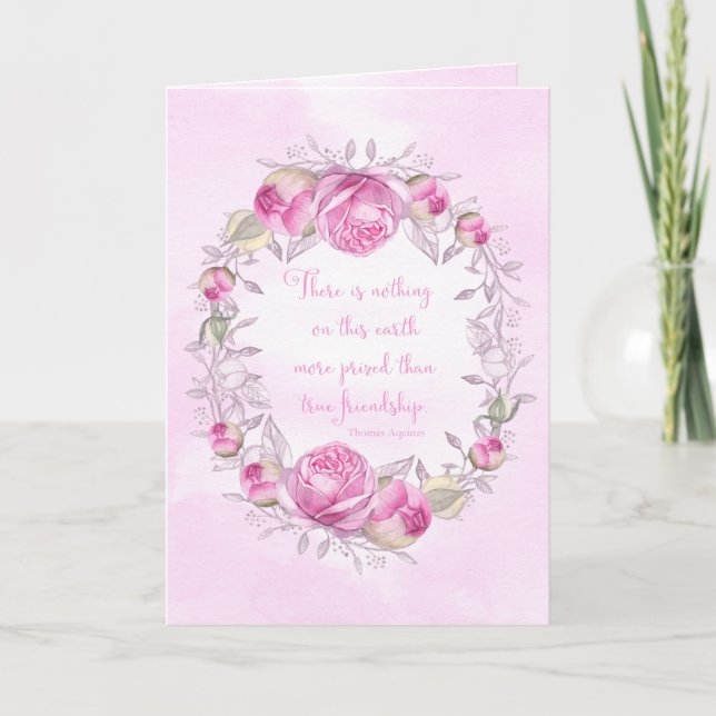 Carte Quota de friendship de Pink Roses (Devant)
