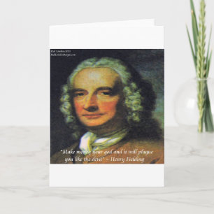 Carte Quota de Henry Fielding "If Money's Your God"