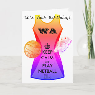 Carte Quota Personalized Keep Calm and Play Netball