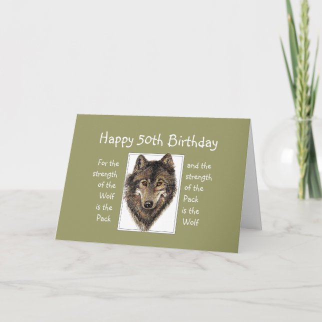 Carte Quote de famille personnalisée 50e pack Wolf anniv (Devant)