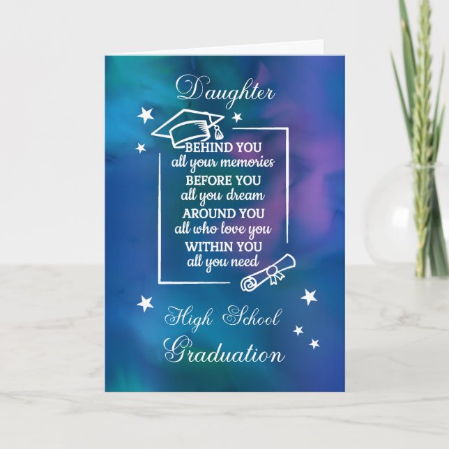 Carte Quote de fin d'études secondaires de la fille Aqua (Devant)