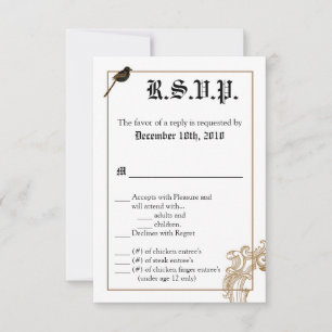 Carte R.S.V.P. 3.5x5 Inséparables officiels Pigeon