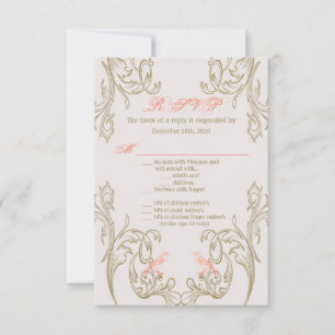 Carte R.S.V.P. 3,5x5 Inséparables victoriens Vinta