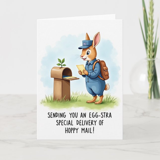 Carte Rabbit Postman Delivery Card (Devant)