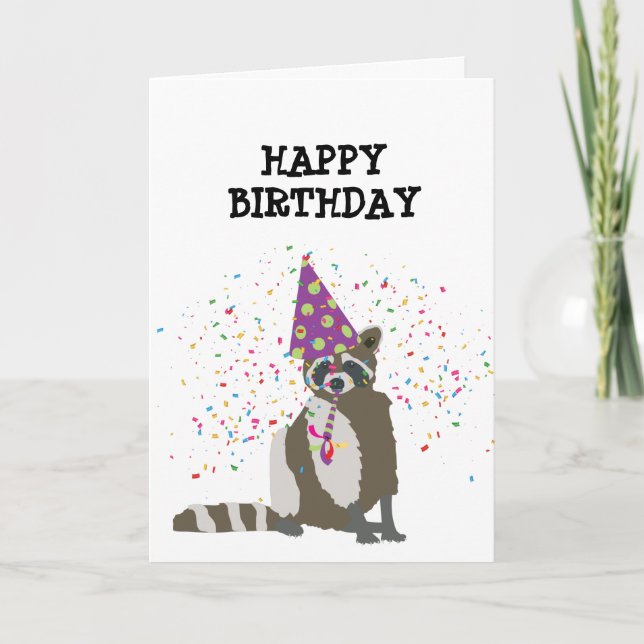 Carte Raccoon - Animaux ayant une fête (Devant)