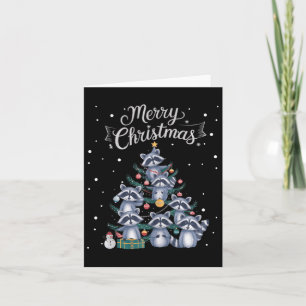 Carte Raccoon Arbre de Noël Raccoon Arbre de Noël Joyeux