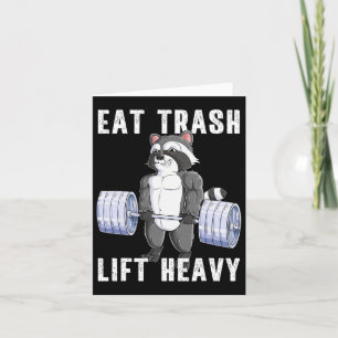 Carte Raccoon Deadlift Bodybuilding Garbage Animal Gym F