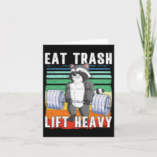 Carte Raccoon Deadlift Bodybuilding Garbage Animal Gym F