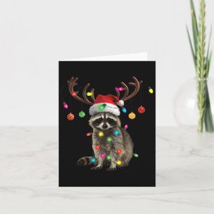 Carte Raccoon Feux de Noël Funky Fête de Noël Famille M
