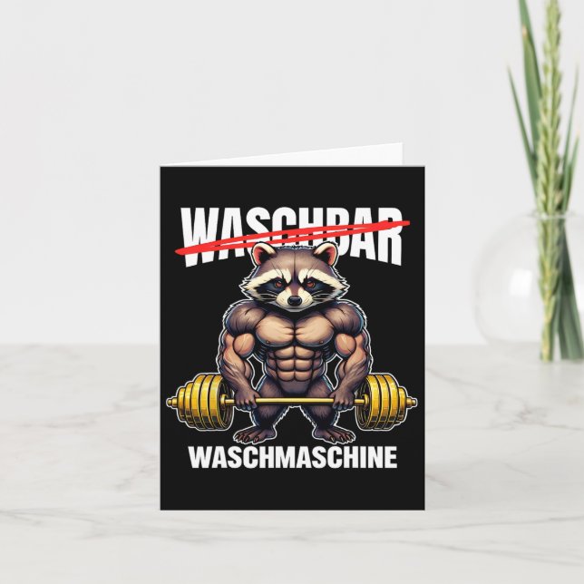Carte Raccoon Lave Machine Bodybuilding Fitness Gym (Devant)