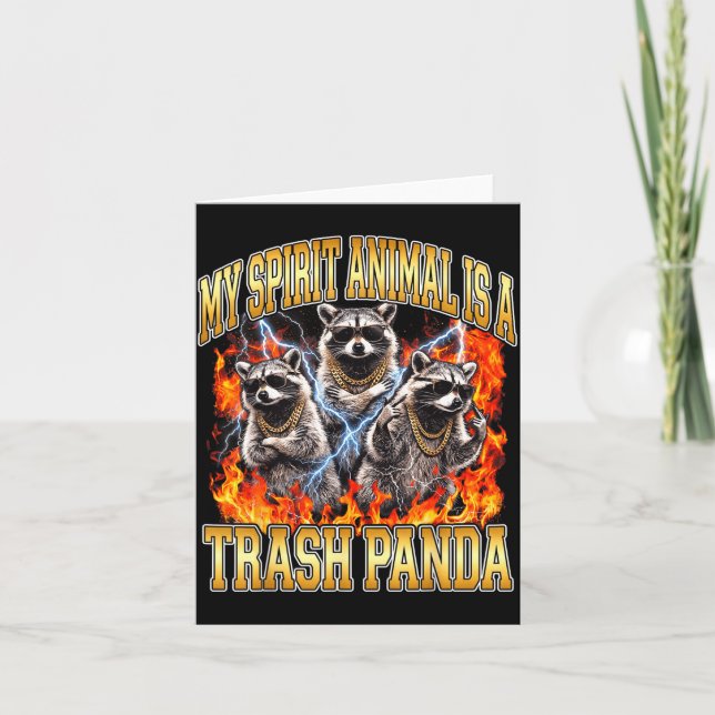 Carte Raccoon My Srit Animal Is A Trash Panda Funny Boot (Devant)