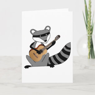 Carte Raccoon Playing the Guitar