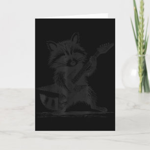 Carte Raccoon Rock Musique Pour Hommes Femmes Bande Enfa