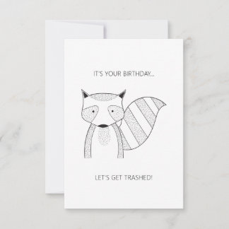 Carte Raccoon simple "C'est ton anniversaire"