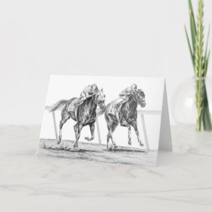 Carte Race de cheval Thoroughbred Dessin de Kelli Swan