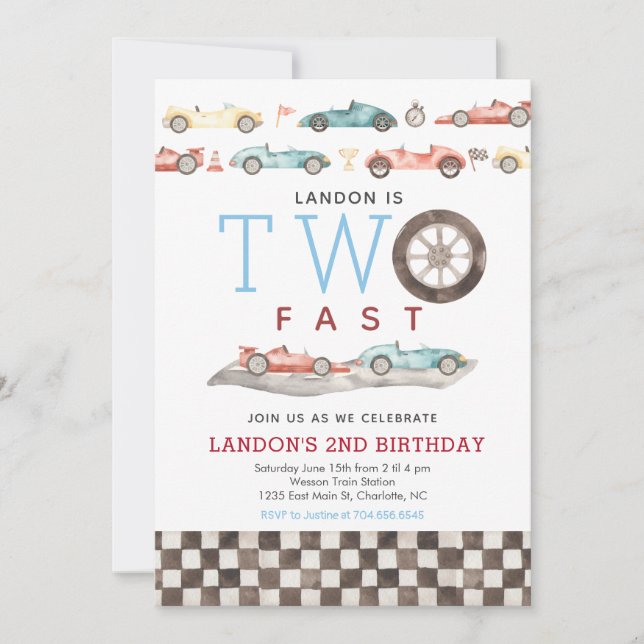 Carte Race Invitation Anniversaire (Devant)