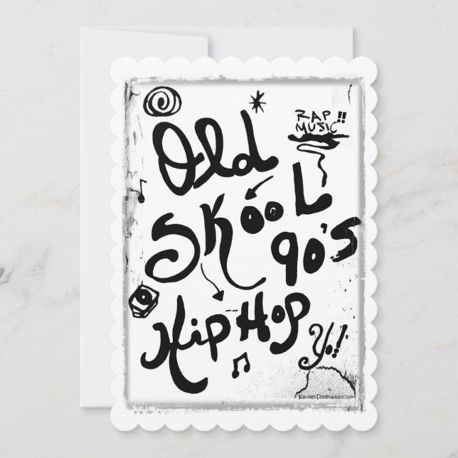 Carte Rachel Doodle Art - Old-Skool 90's Hip-Hop (Devant)