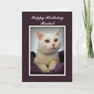 Carte Rachel Joyeuse Birthday White Cat