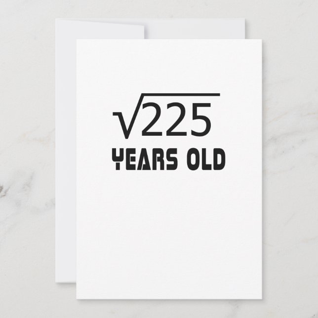 Carte Racine carré de 225 15 ans 15ème anniversaire (Devant)