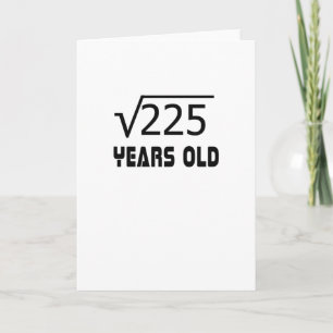 Carte Racine carré de 225 15 ans 15ème anniversaire