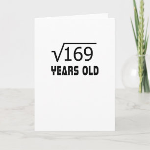 Carte Racine carrée de 169 13 années anniversaire