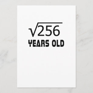 Carte Racine carrée de 256 16 années anniversaire