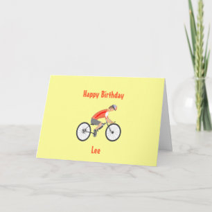 Carte Racing Cyclist Birthday Card, ajouter le nom