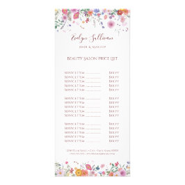 Carte rack à tarif fleur sauvage frais