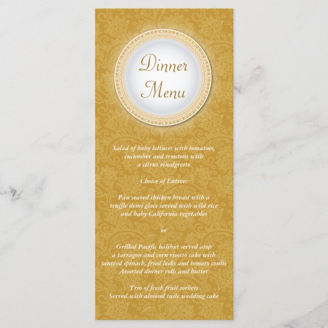 Carte Rack Baroque Golden Plaque Menu (Devant)