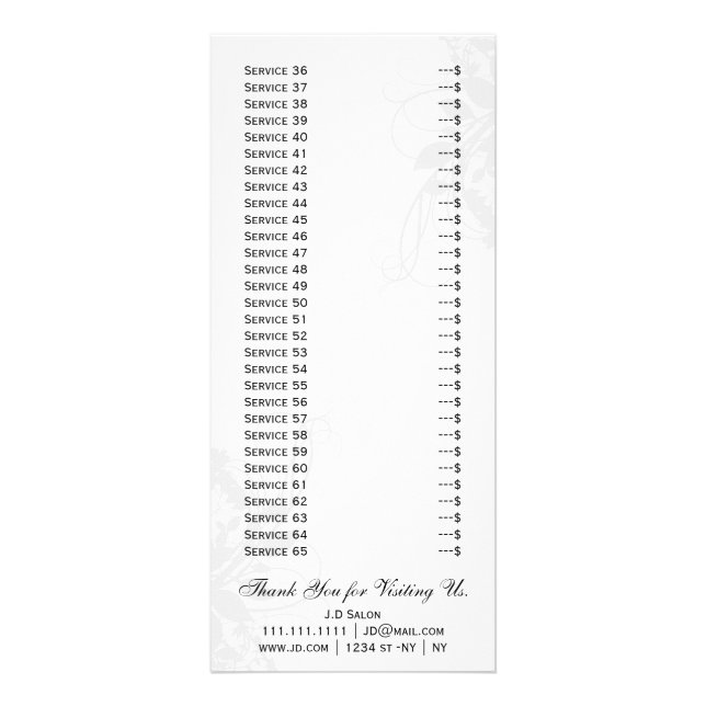 carte rack chic noir et blanc Services (Devant)