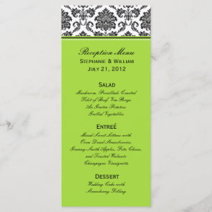 Carte rack Damask Green Mariage Menu