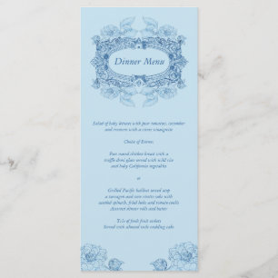 Carte Rack du menu bleu du cadre antique