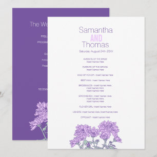 Carte rack du programme de mariage chrysanthème vi