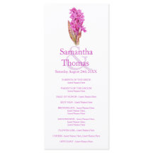 Carte rack du programme de mariage rose orchidée