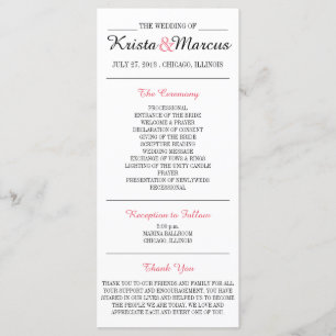 Carte rack du programme de mariage Silhouettes sim