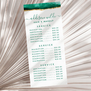 Carte Rack Emerald Green Et Gold Watercolor