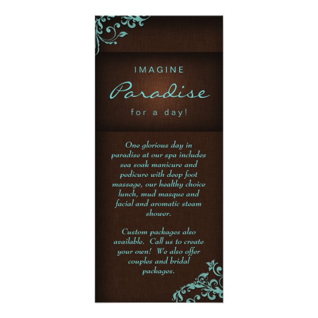 Carte Rack Floral Linen Salon Spa Bleu Brown (Devant)