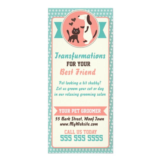 Carte Rack Groomer pour animaux - Personnalisable (Devant)