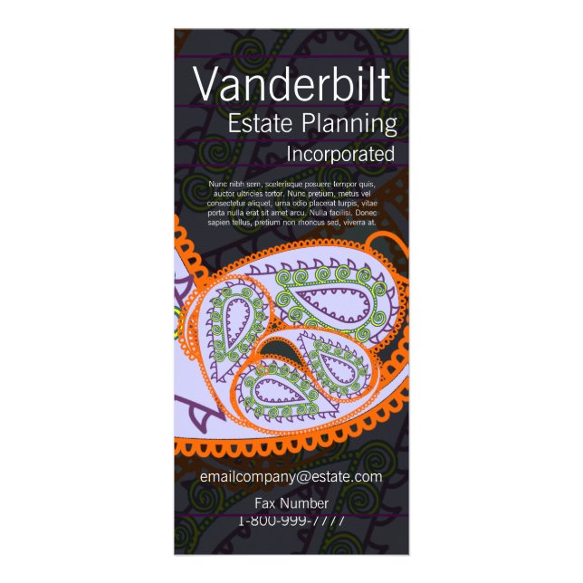 Carte rack Paisley noir et violet (Devant)