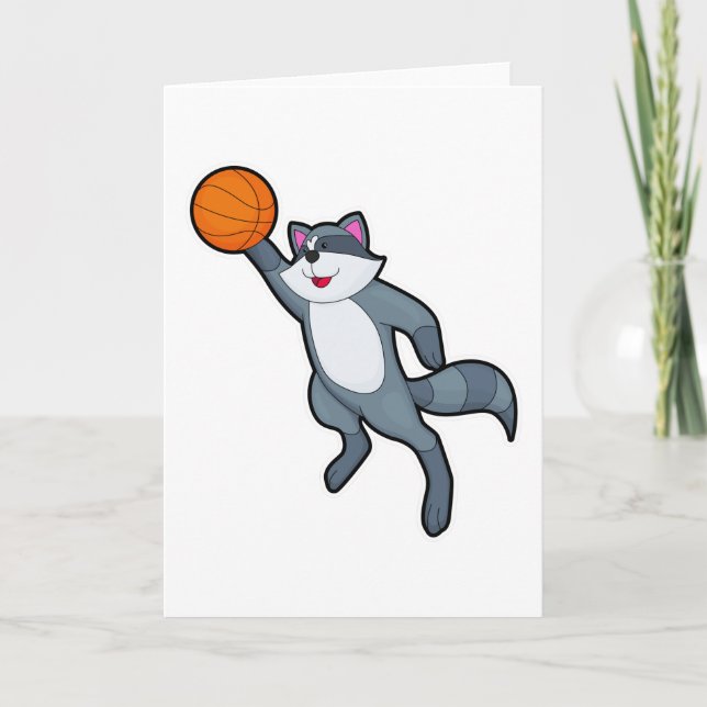 Carte Racon comme joueur de basket-ball avec basket-ball (Devant)