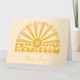 Carte RADIATE Be Sunshine Vintage Retro Gold + crème