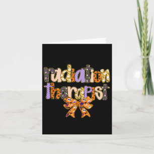 Carte Radiothérapeute Halloween Coquette Citrouille Rad