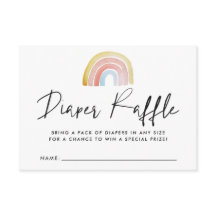 Carte Raffin Baby shower Arc-en-ciel aquarelle