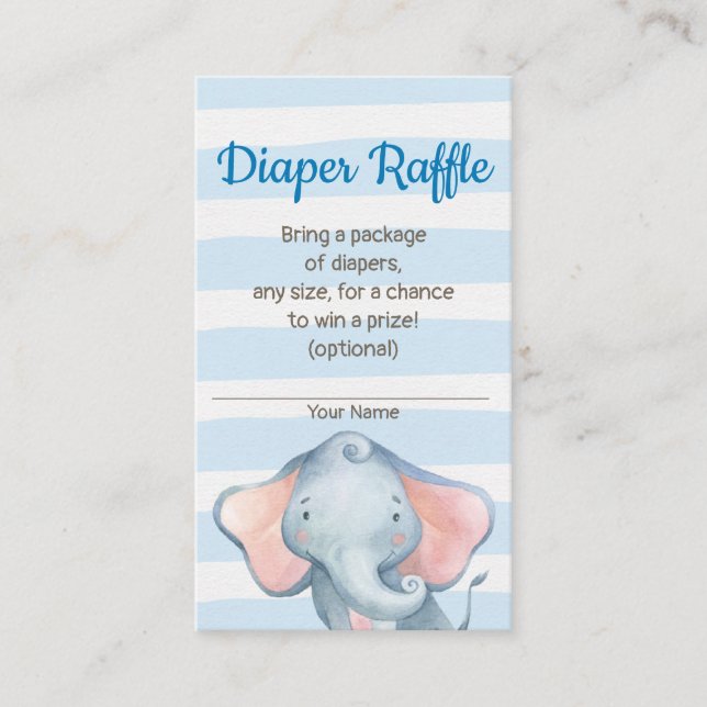 Carte Raffin Baby shower Eléphant Jungle (Devant)